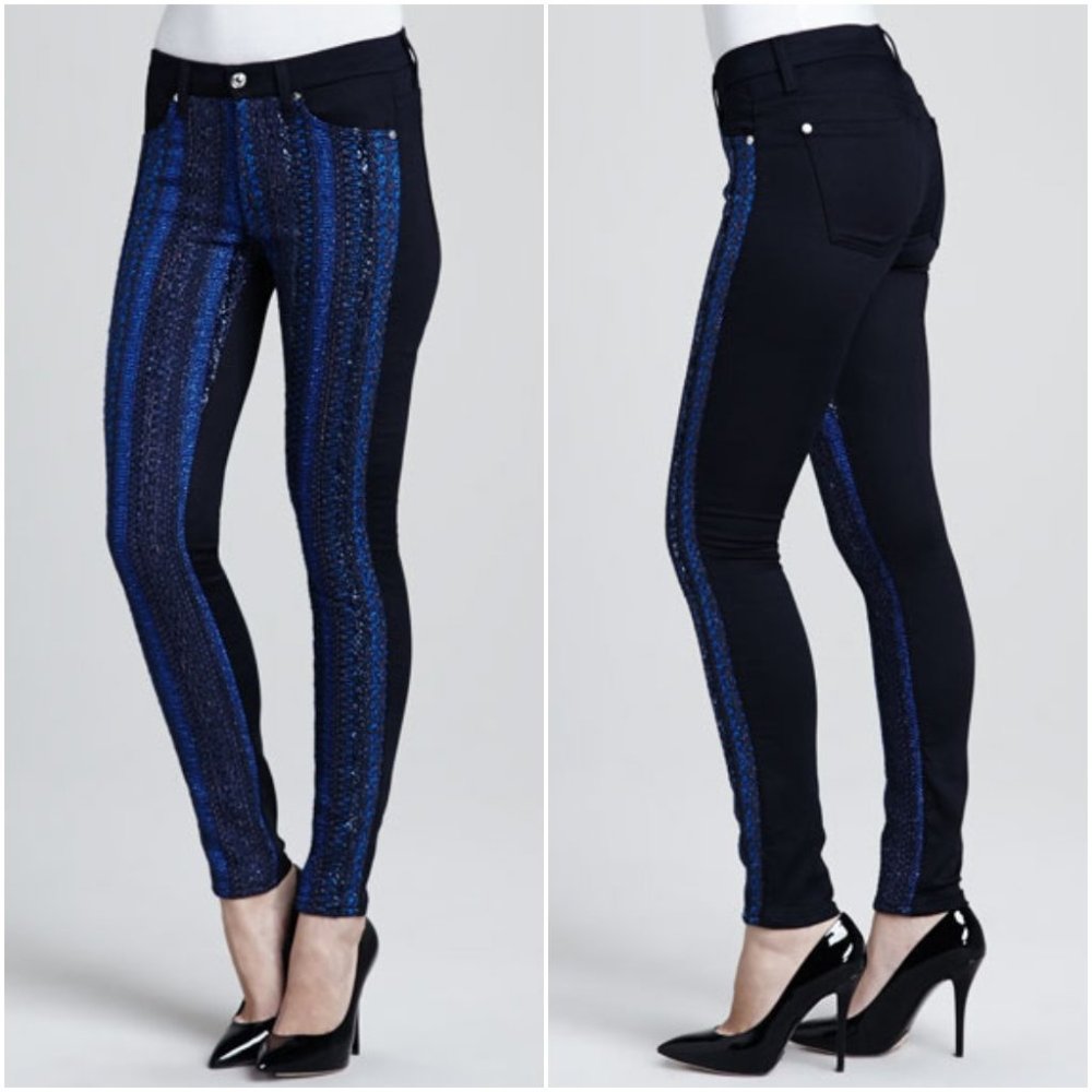 7 for all Mankind Mahlia Kent Skinny‎ Jeans Boho Artisan Eclectic
